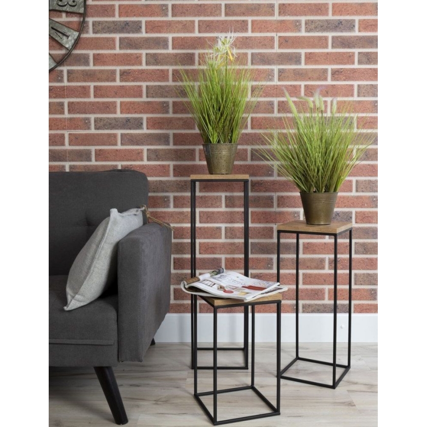 Blomsterställ BASICLOFT 60x24 svart/brun