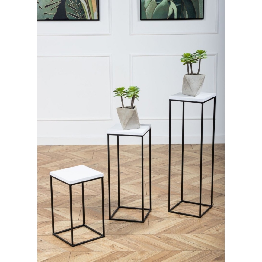 Blomsterställ BASICLOFT 80x24 svart/vit