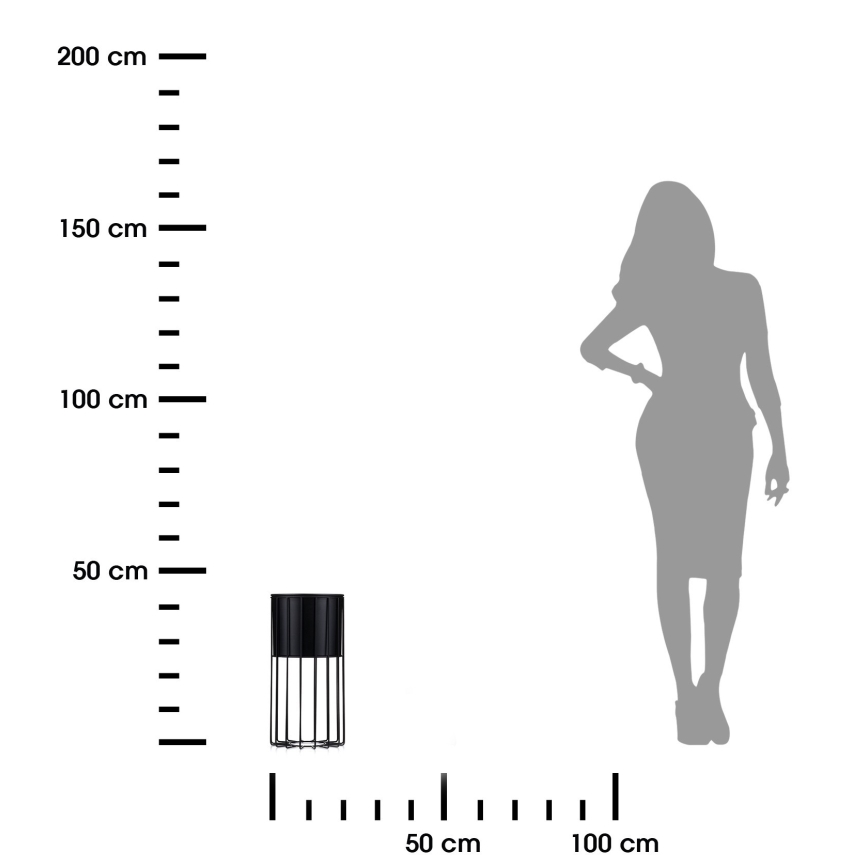 Blomkruka av metall LOFT 42x20 cm svart