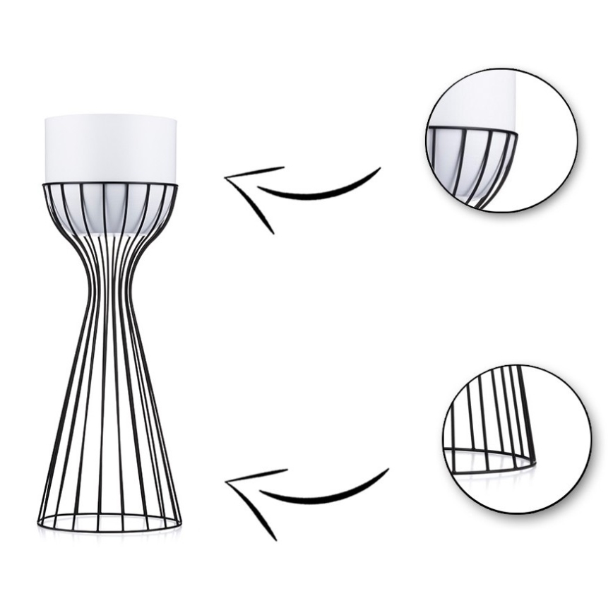 Blomkruka av metall LOFT 46x20 cm svart/vit