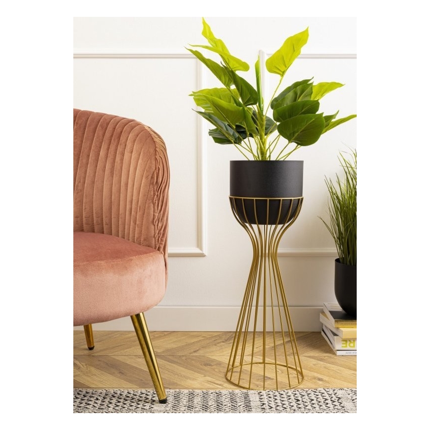 Blomkruka av metall LOFT 56x20 cm guld/svart