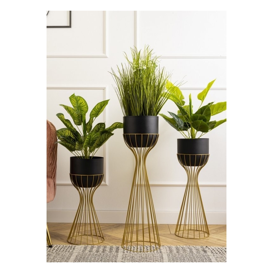 Blomkruka av metall LOFT 56x20 cm guld/svart