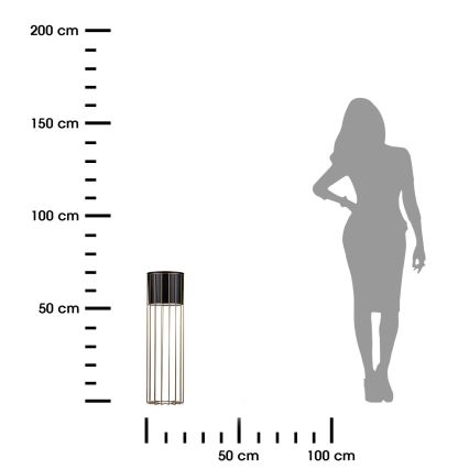 Blomkruka av metall LOFT 70x20 cm guld/svart