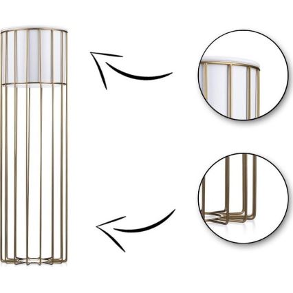 Blomkruka av metall LOFT 70x20 cm guld/vit