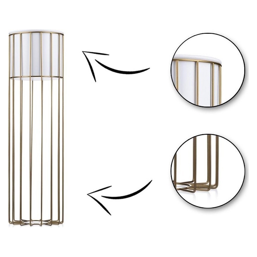 Blomkruka av metall LOFT 70x20 cm guld/vit