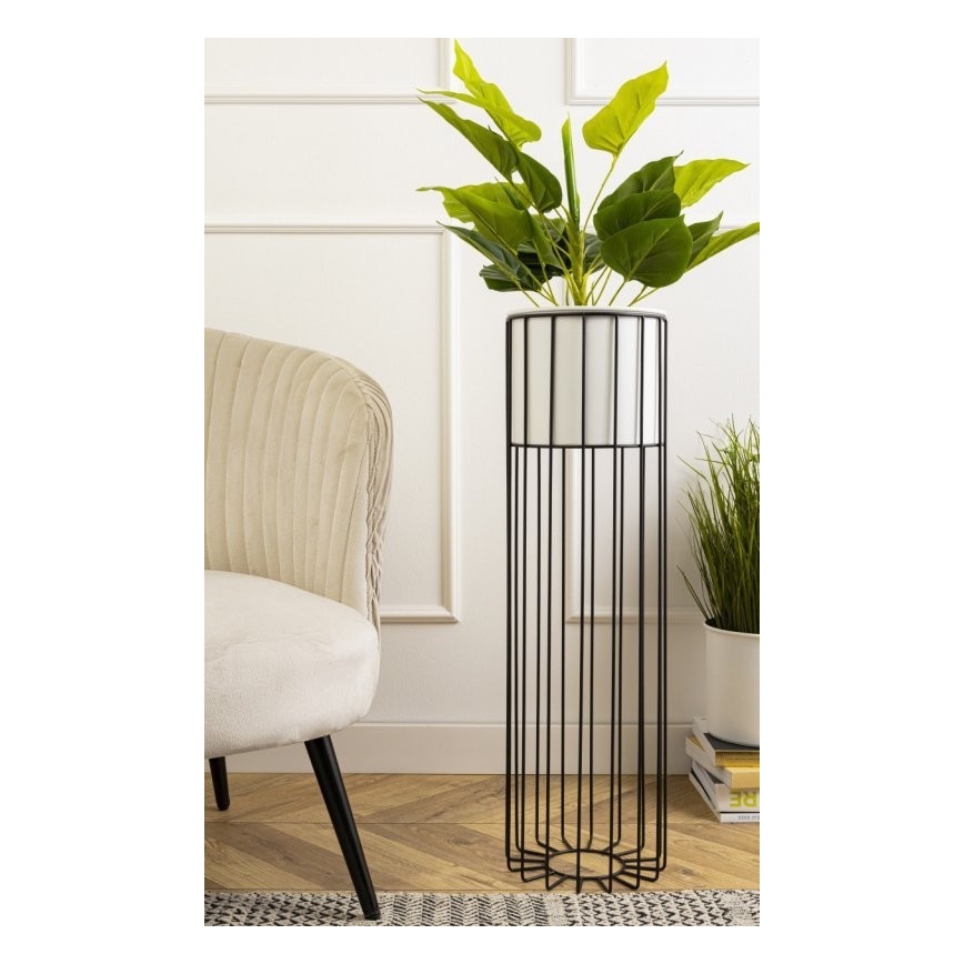 Blomkruka av metall LOFT 70x20 cm svart/vit