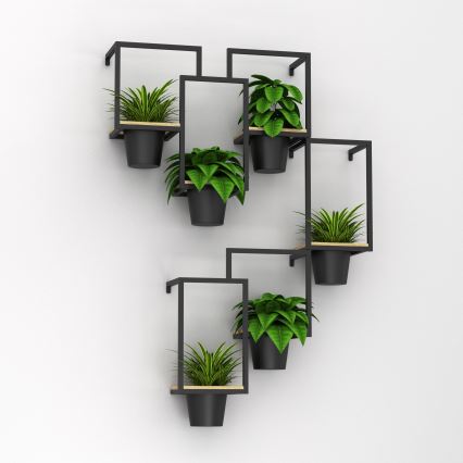 Blomkruka för vägg 38x18 cm svart