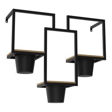 Blomkruka för vägg 46x53 cm svart