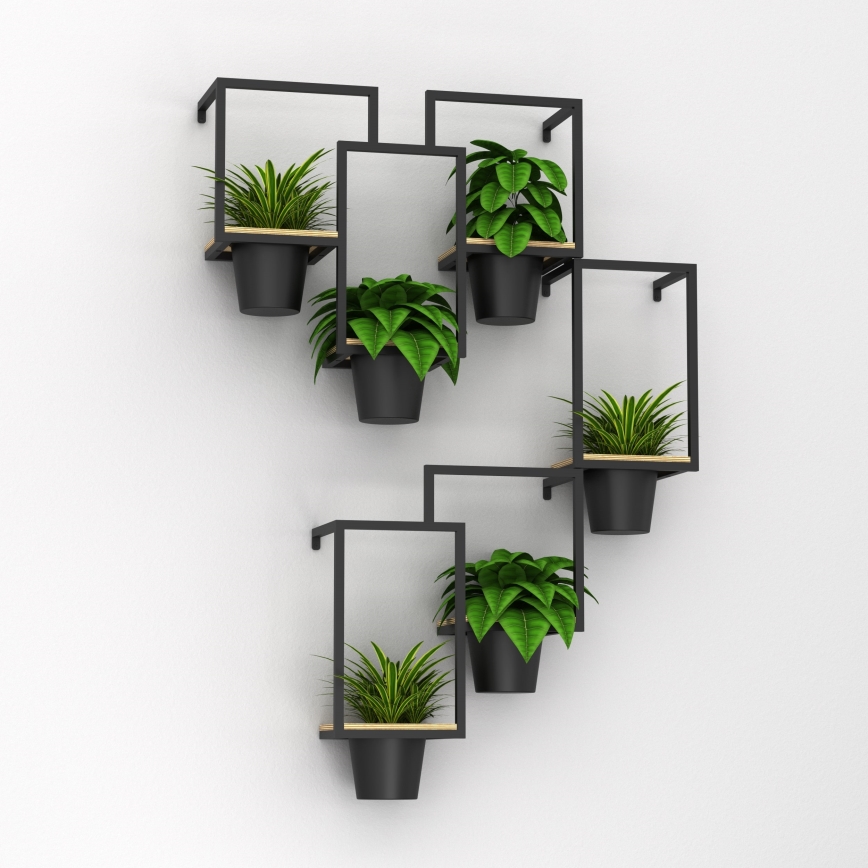 Blomkruka för vägg 46x53 cm svart