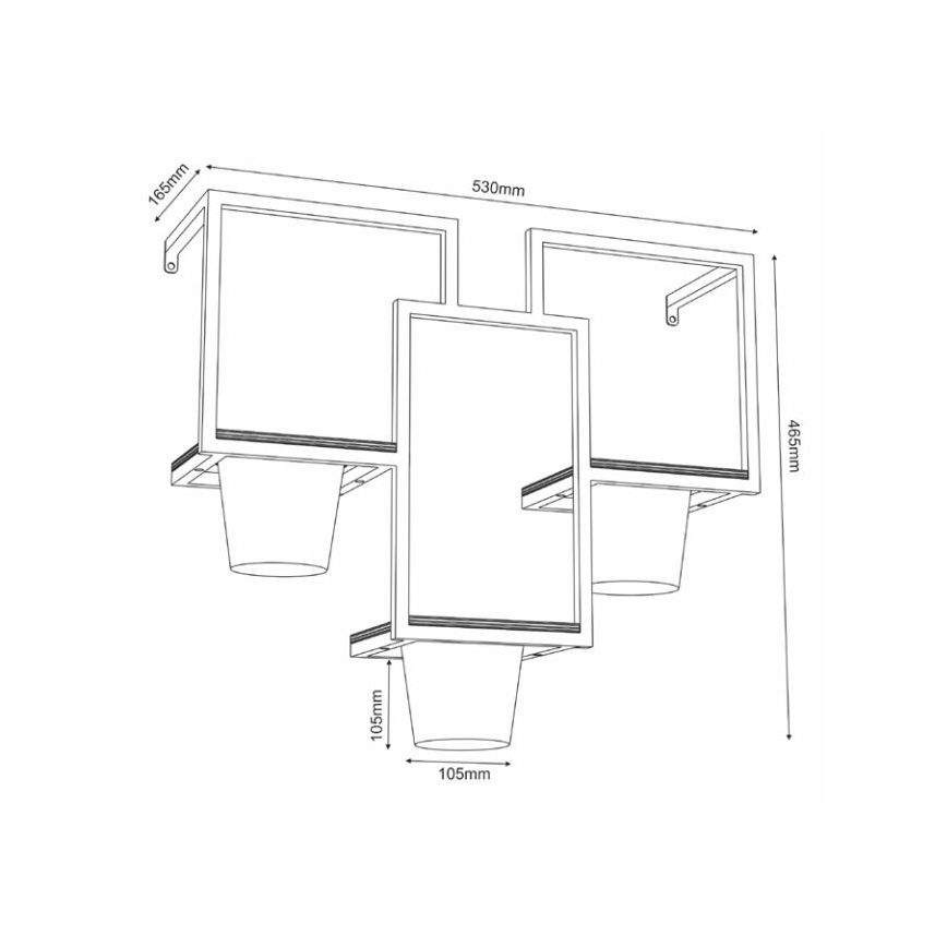 Blomkruka för vägg 46x53 cm svart