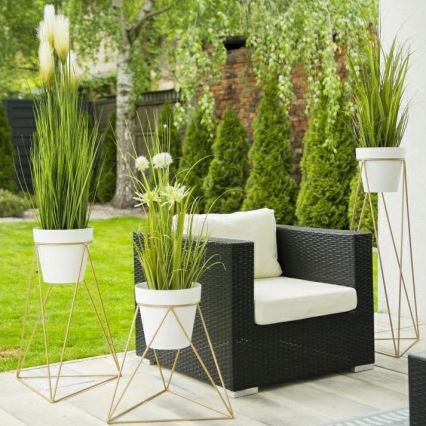 Blomkruka stativ TRIANGL 40x45 cm guld