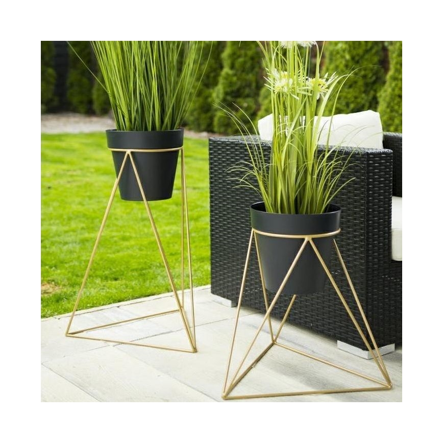 Blomkruka stativ TRIANGL 40x45 cm guld