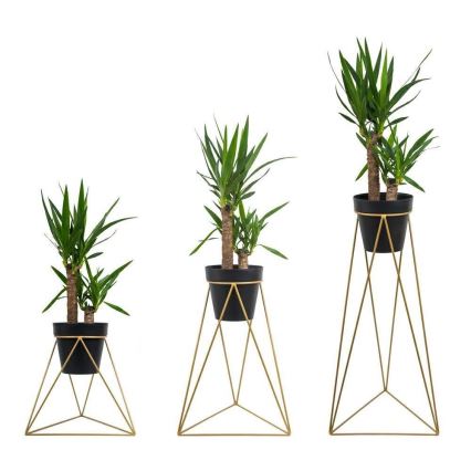 Blomkruka stativ TRIANGL 40x45 cm guld