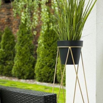 Blomkruka stativ TRIANGL 90x50 cm guld