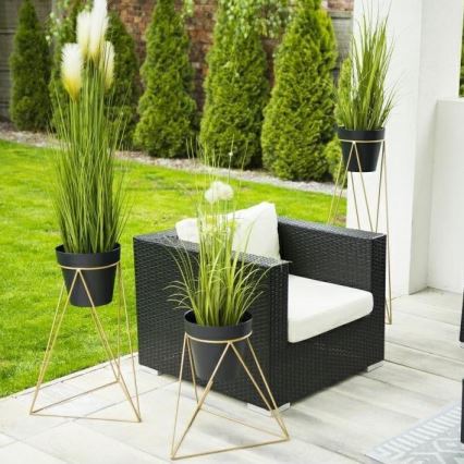 Blomkruka stativ TRIANGL 90x50 cm guld