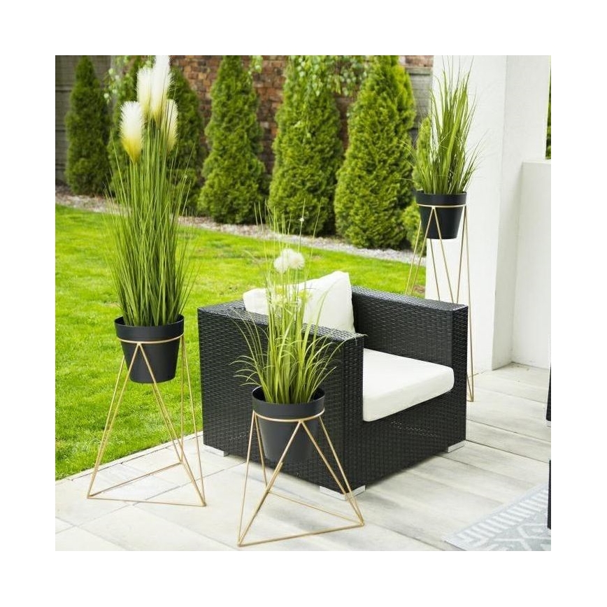 Blomkruka stativ TRIANGL 90x50 cm guld