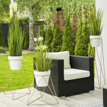 Blomkruka stativ TRIANGL 90x50 cm guld