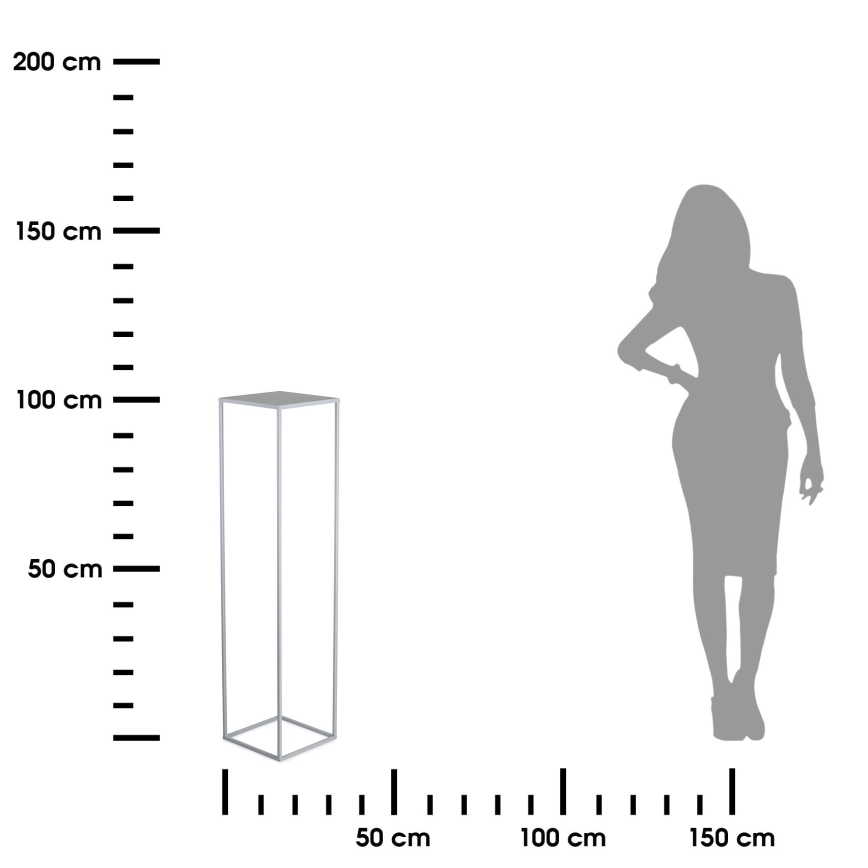 Blomställ 100x24 cm grå
