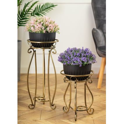 Blomställ 62x28 cm guld