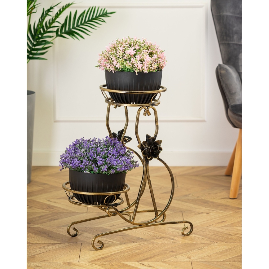 Blomställ 64x54 cm guld