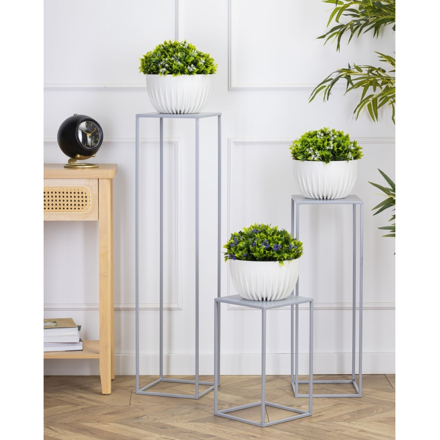 Blomställ 70x24 cm grå