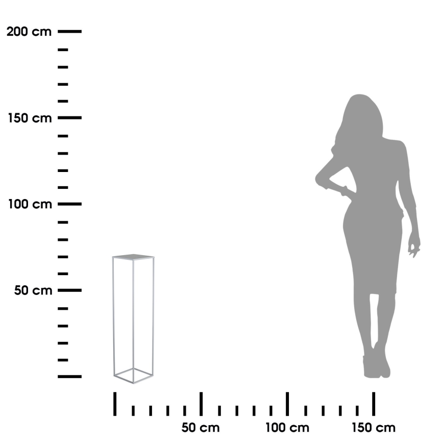 Blomställ 70x24 cm grå