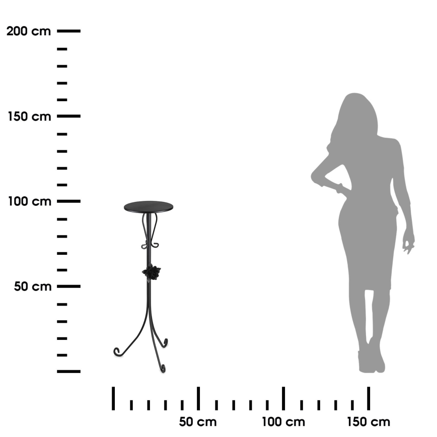 Blomställ 95x39 cm svart