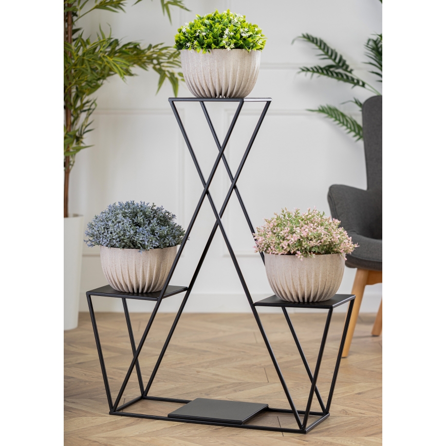 Blomställ 95x78 cm svart