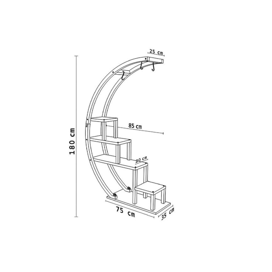 Blomställ GARDEN 180x85 cm brun/svart