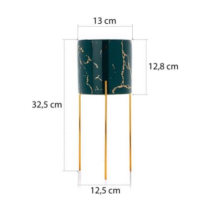 Blomställ NILA 32,5x13 cm grön/guld