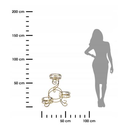 Blomsterställ 64x60 cm guld