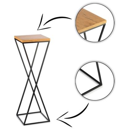 Blomsterställ 70x24 cm svart/brun