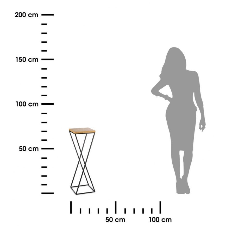 Blomsterställ 70x24 cm svart/brun