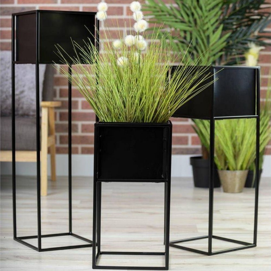 Blomsterställ 70x24 cm svart