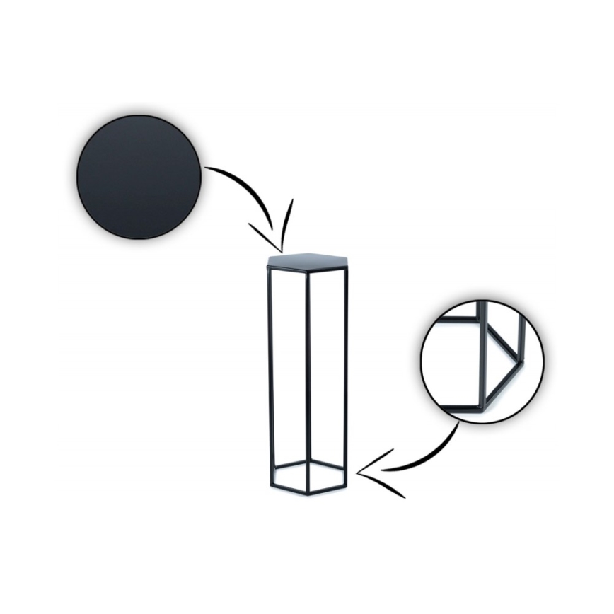 Blomsterställ 70x24 cm svart