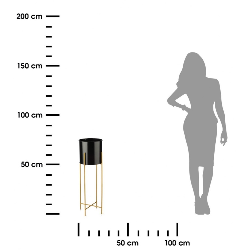 Blomsterställ 75x17 cm svart/guld