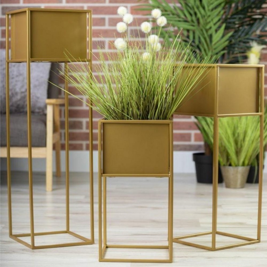 Blomsterställ 90x24 cm guld