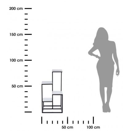 Blomsterställ KASKADA 79x40 svart/vit