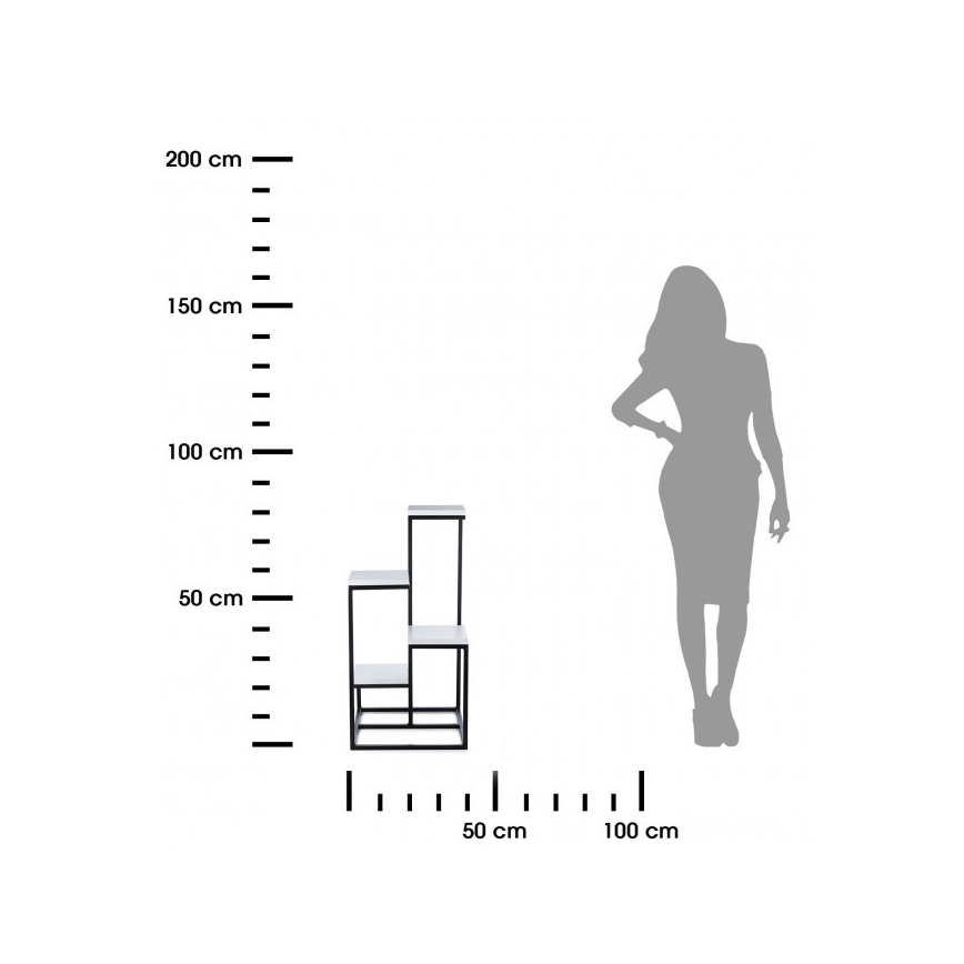 Blomsterställ KASKADA 79x40 svart/vit