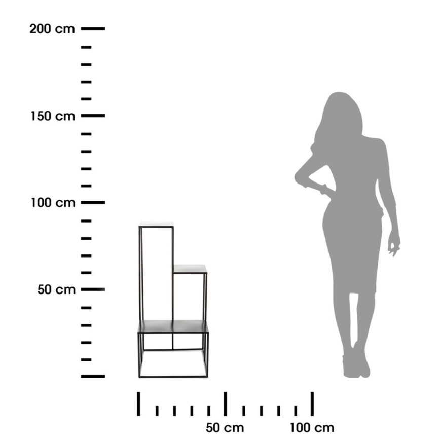 Blomsterställ KASKADA 85x40 cm svart