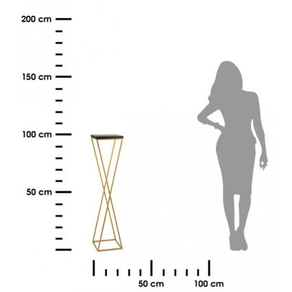 Blomsterställ LOFT 100x24 cm guld/svart
