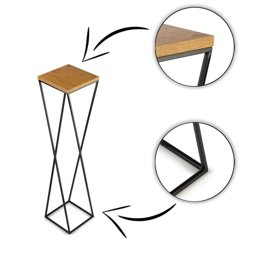 Blomsterställ LOFT 100x24 cm svart/brun