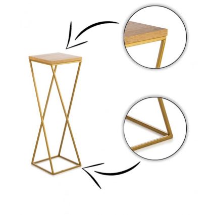 Blomsterställ LOFT 70x24 cm guld/brun