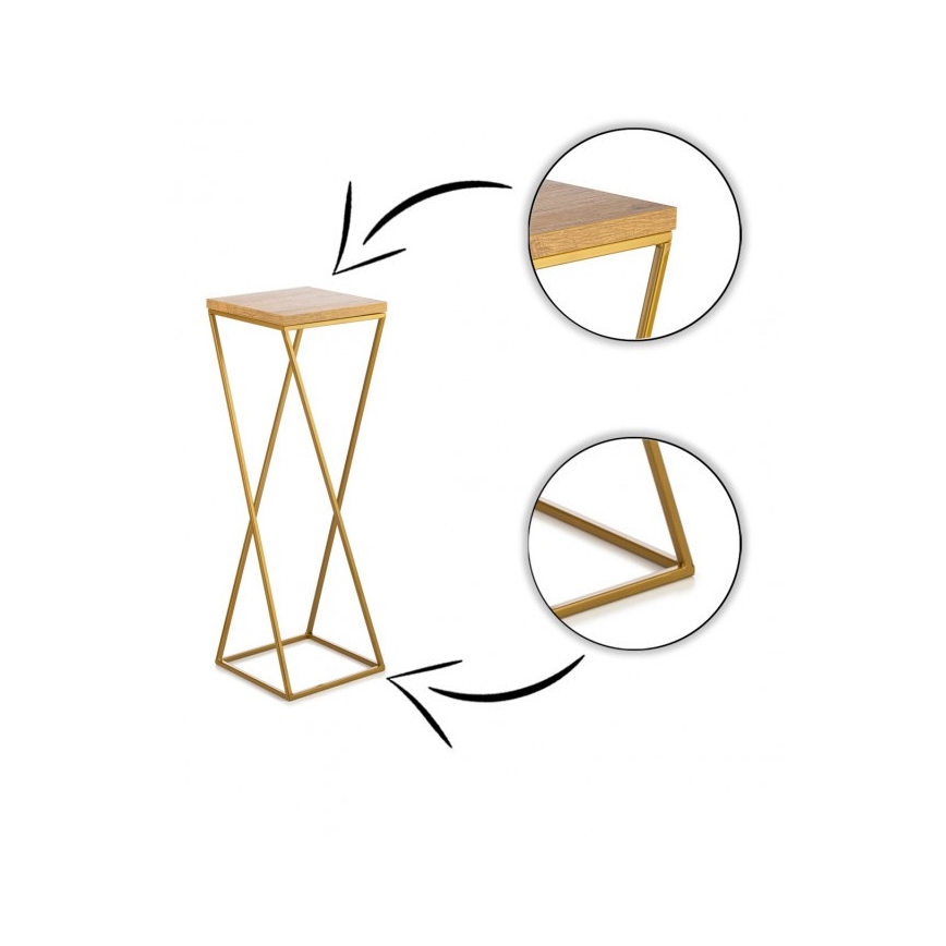 Blomsterställ LOFT 70x24 cm guld/brun