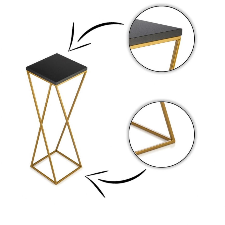 Blomsterställ LOFT 70x24 cm guld/svart