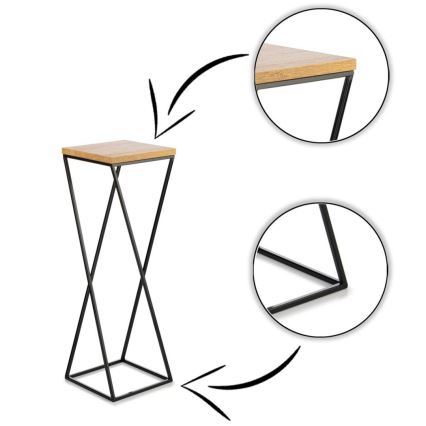 Blomsterställ LOFT 70x24 cm svart/brun