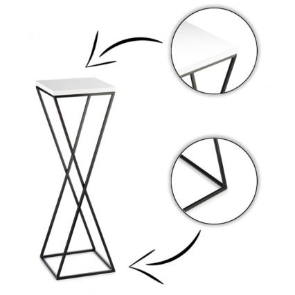Blomsterställ LOFT 70x24 cm svart/vit