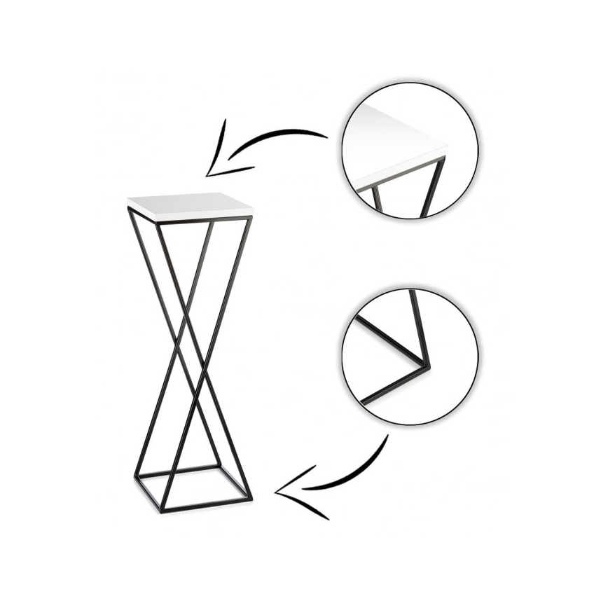 Blomsterställ LOFT 70x24 cm svart/vit