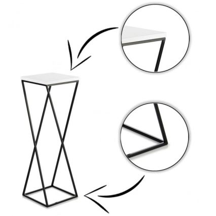 Blomsterställ LOFT 70x24 cm svart/vit