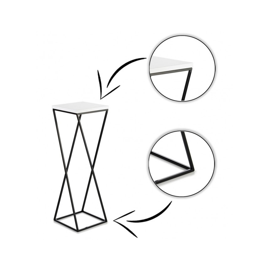 Blomsterställ LOFT 70x24 cm svart/vit